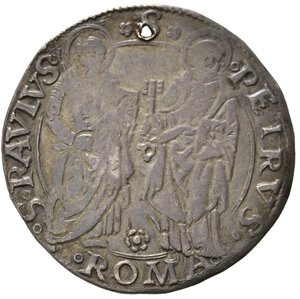 reverse: ROMA. Stato pontificio. Giulio II (1503-1513). Giulio con San Paolo e San Pietro. Ag (3,91 g). MIR 561/2. MB foro