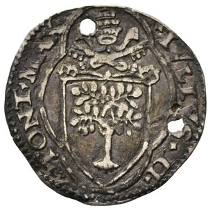 obverse: ROMA. Stato pontificio. Giulio II (1503-1513). Terzo di giulio con San Pietro. Ag (1,14 g). MIR 566. Doppio forellino. Raro. MB