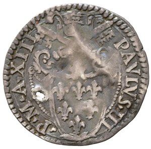 obverse: ROMA. Stato pontificio. Paolo III (1534-1549). Grosso (Mezzo Paolo) con San Paolo. Ag (1,48 g). MIR 894. Raro. Forellino MB