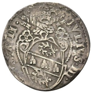 obverse: ROMA. Stato Pontificio. Giulio III (1550-1555). Grosso (o mezzo giulio) anno II con Ara cubica. Ag (1,41 g). MIR 981/1. RR. MB+