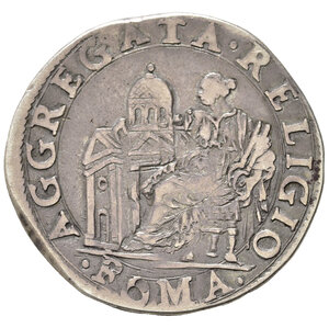 reverse: ROMA. Stato Pontificio. Gregorio XIII (1572-1585). Testone AGGREGATA RELIGIO anno X. Ag (9,30 g). Mir 1183/2. Raro. MB