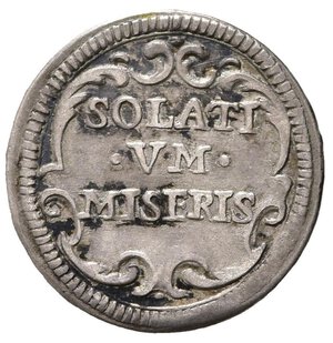 reverse: ROMA. Benedetto XIII (1724-1730). Mezzo grosso SOLATI VM MISERIS. Ag (0,67). MIR 2452/1. RRR. SPL  Ex Antivm 16 lotto 165, riproposto perché non pagato