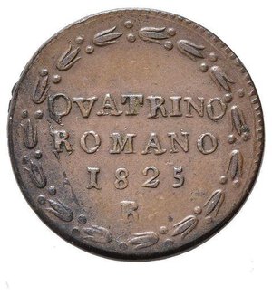 reverse: ROMA. Stato Pontificio. Leone XII (1823-1829). Quattrino romano 1825. Cu. Gig. 16. BB