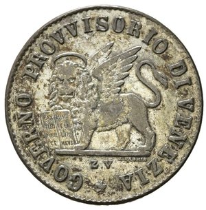 obverse: VENEZIA. Governo Provvisorio (1848-1849). 15 centesimi 1848 Mi (1,74 g). Gig.8. qSPL