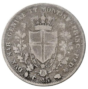 reverse: Regno di Sardegna. Carlo Felice (1821-1831). 25 centesimi 1830 Torino. Ag. Gig. 105. RR. MB