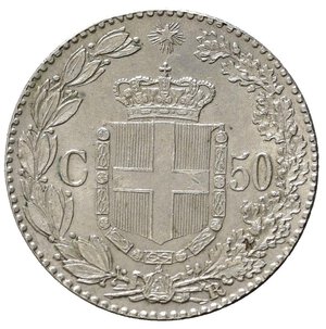 reverse: Regno d Italia. Umberto I (1878-1900). 50 Centesimi 1889. Ag. Gig. 42. Rara. qSPL
