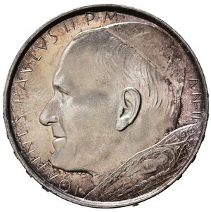 obverse: VATICANO. Giovanni Paolo II. 500 lire anno II. Ag. FDC