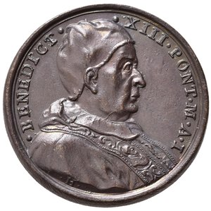 obverse: MEDAGLIE PAPALI. Benedetto XIII (1724-1730). Medaglia 1724 (anno I). AE (13,62 g - 29,89 mm) Opus Hamerani. qFDC