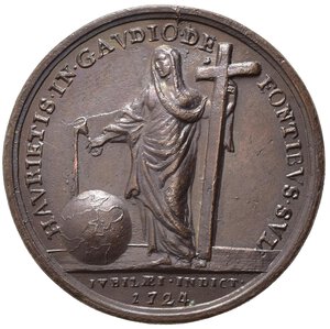 reverse: MEDAGLIE PAPALI. Benedetto XIII (1724-1730). Medaglia 1724 (anno I). AE (13,62 g - 29,89 mm) Opus Hamerani. qFDC