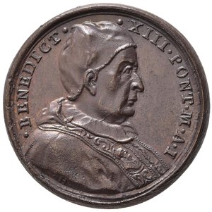 obverse: MEDAGLIE PAPALI. Benedetto XIII (1724-1730). Medaglia anniversario del Possesso. Roma 1726 (anno III). AE (14,63 g - 30,68 mm). Opus Hamerani. Miselli 214. qFDC