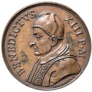 obverse: MEDAGLIE PAPALI. Benedetto XIII (1724-1730). Medaglia con San Pietro e San Paolo. AE (13,19 g - 31,50 g) Opus Travanus (Giovanni Francesco Travani). SPL