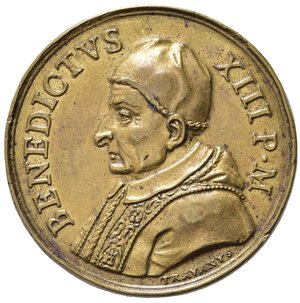 obverse: MEDAGLIE PAPALI. Benedetto XIII (1724-1730). Medaglia con Sant Elena. AE (13,26 g - 31,70 g) Opus Travanus (Giovanni Francesco Travani). SPL