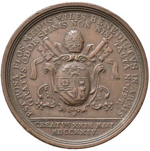 reverse: MEDAGLIE PAPALI. ROMA. Benedetto XIII (1724-1730). Medaglia anno I. Elezione al Pontificato 1724. AE (31,50 g - 43,7 mm) Opus Vestner. Miselli 181. BB+