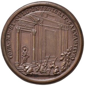 reverse: MEDAGLIE PAPALI. ROMA. Benedetto XIII (1724-1730). Medaglia anno II. Celebrazione dell Anno Santo 1725. AE (14,45 g - 33,11 mm) Opus Hamerani. Miselli 200. SPL