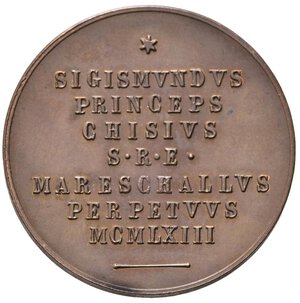 reverse: MEDAGLIE PAPALI. Sede Vacante (1963). Medaglia emessa dal Maresciallo del Conclave Principe Sigismondo Chigi. AE (10,87 g). Boccia 127. Rara. qFDC