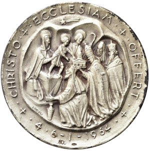 reverse: Medaglie Papali. Paolo VI (1963-1978). Medaglia anno I. Pellegrinaggio in Terra Santa 1964. Ag (41,55 g). SPL