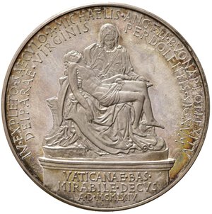 reverse: Medaglie Papali. Paolo VI (1963-1978). Medaglia 1964 anno II. 400° anniversario della morte di Michelangelo. Ag. D/busto a destra. R/la Pietà di Michelangelo. qFDC