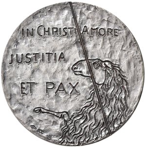 reverse: Medaglie Papali. Paolo VI (1963-1978). Medaglia anno XIV. In Cristo Amore Giustizia e Pace. Opus Fabbri Ag (38,53 g). FDC
