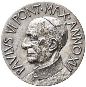 obverse: Medaglie Papali. Paolo VI (1963-1978). Medaglia anno XVI. Mane Nobiscvm Domine. Ag (36,38 g). SPL+