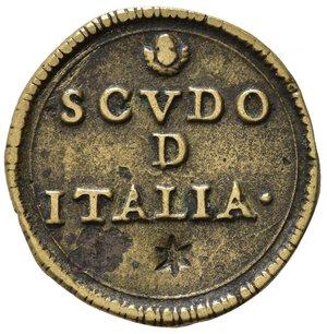 reverse: Pesi. Stato Pontificio. Innocenzo XI (1676-1689). Peso monetale Scudo d Italia. Contromarca stella a sei punte. AE (3,11 g). SPL