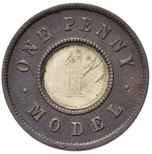 reverse: GRAN BRETAGNA. Victoria. One penny model. Token. BB