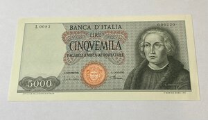 obverse: Repubblica Italiana. Biglietti di Banca. 5000 lire 