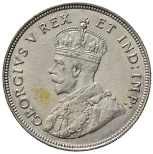 obverse: AFRICA ORIENTALE BRITANNICA. East Africa. Giorgio V. 1 Shilling 1925. Ag. qFDC