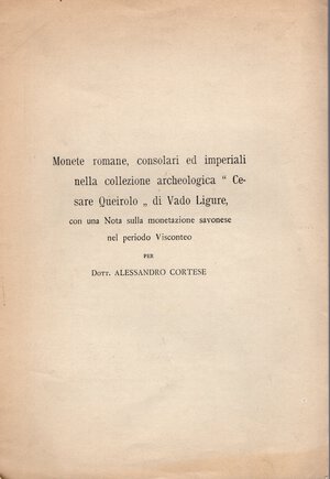 obverse: CORTESE  A. -  Monete romane, consolari ed imperiali nella collezione archeologica di 
