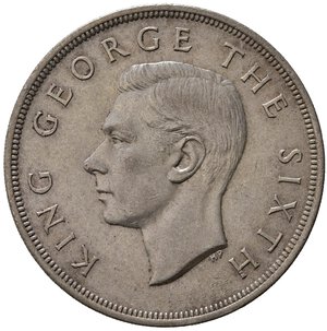 obverse: NUOVA ZELANDA. Giorgio VI. Crown 1949. Ag. SPL+/qFDC