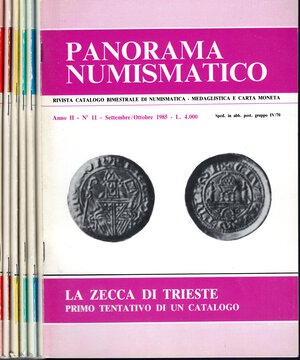 obverse: PANORAMA NUMISMATICO. - Anno II. 1985. 6 fascicoli completo. ill. nel testo. ottimo stato.