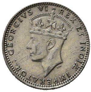 obverse: AFRICA ORIENTALE BRITANNICA. East Africa. Giorgio VI. 50 cents 1943. Ag. SPL+/qFDC