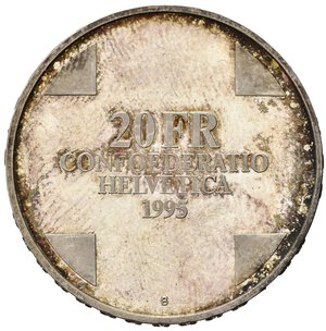 obverse: SVIZZERA. 20 francs 1995. KM#75. Impronte e segni. Proof