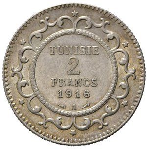 obverse: TUNISIA. 2 Francs 1916 A. Ag. SPL
