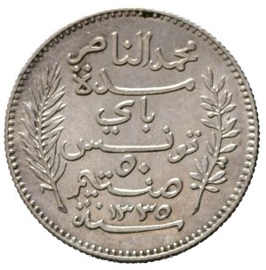 reverse: TUNISIA. 50 centimes Franc 1916 A. Ag. SPL