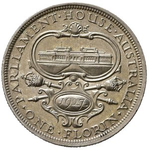 reverse: AUSTRALIA. Giorgio V.  1 Florin 1927. Ag. SPL+
