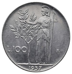 obverse: 100 Lire Minerva 1957 QFDC