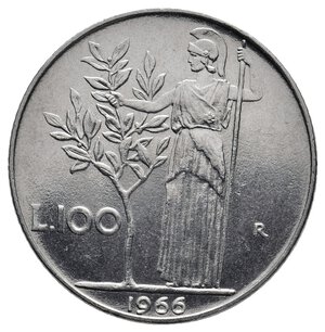 obverse: 100 Lire Minerva 1966 FDC QFDC