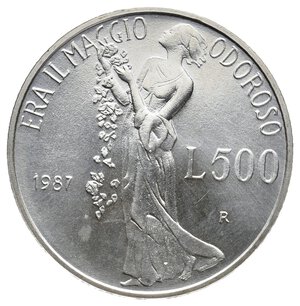 reverse: 500 Lire Leopardi  argento 1987 FDC