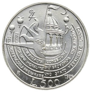 reverse: 500 Lire Campanella argento 1989 FDC