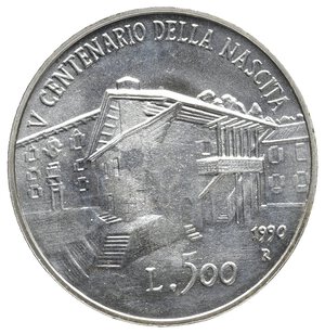 reverse: 500 Lire Tiziano argento 1990 FDC