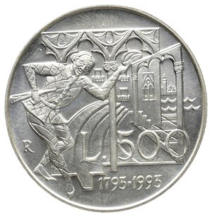 reverse: 500 Lire Goldoni argento 1993 FDC