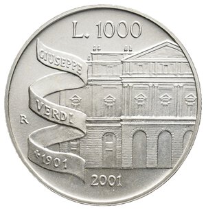 reverse: 1000 Lire Verdi argento 2001 FDC
