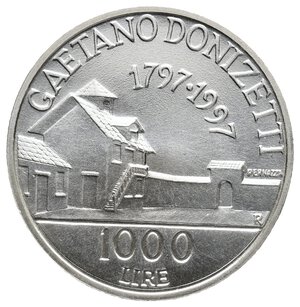 reverse: 1000 Lire Donizetti argento 1997 FDC