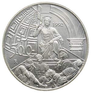 reverse: 500 Lire Piero della Francesca  argento 1992 FDC
