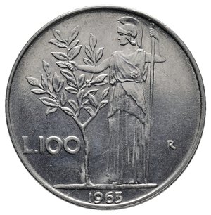 obverse: 100 Lire Minerva 1963 SPL Qfdc