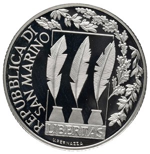 reverse: SAN MARINO 10 Euro argento Carducci 2007 PROOF  (In confezione Originale)