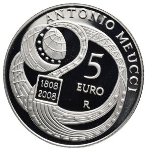 obverse: ITALIA  5 Euro argento 2008 Meucci PROOF (In confezione Originale)