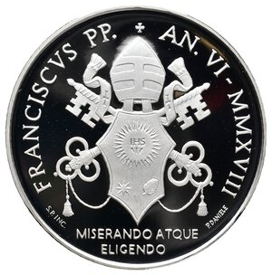 reverse: VATICANO 5 Euro argento 2018 Canonizzazione Paolo VI PROOF (In confezione Originale)
