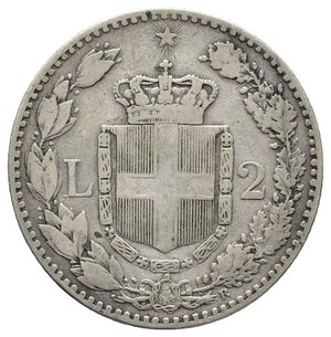 reverse: Umberto I 2 Lire argento 1885 RARA