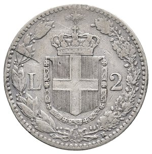 reverse: Umberto I 2 Lire argento 1897